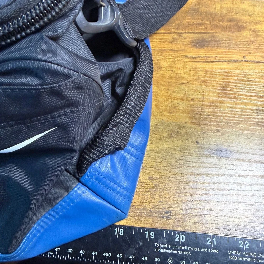 Nike Team Training Black Blue Synthetic Duffel Bag Unisex Medium