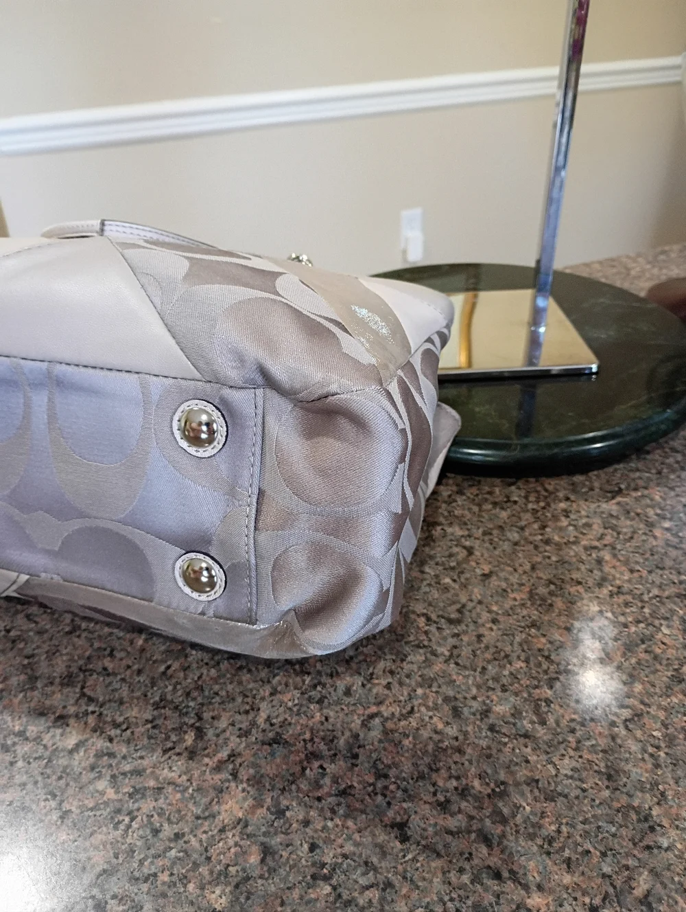 NWT Coach ParchWork Inlaid Shimmer Blush Gray