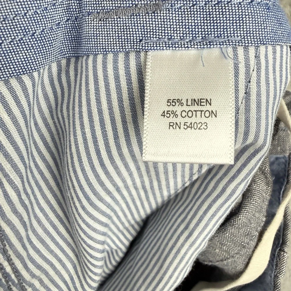 Banana Republic Linen Blend Pants Mens 34x30 Gray Modern Career Pockets Work