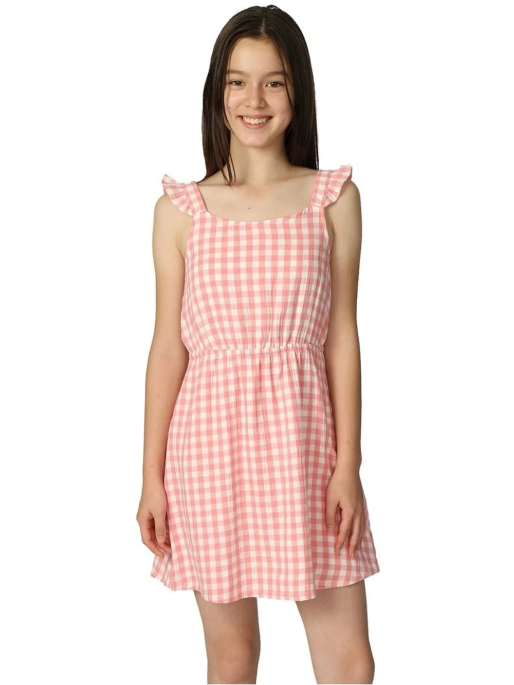 Gap Kids Girl's Cotton Pink & White‎ Gingham Sundress Size XL (14/16) NWOT