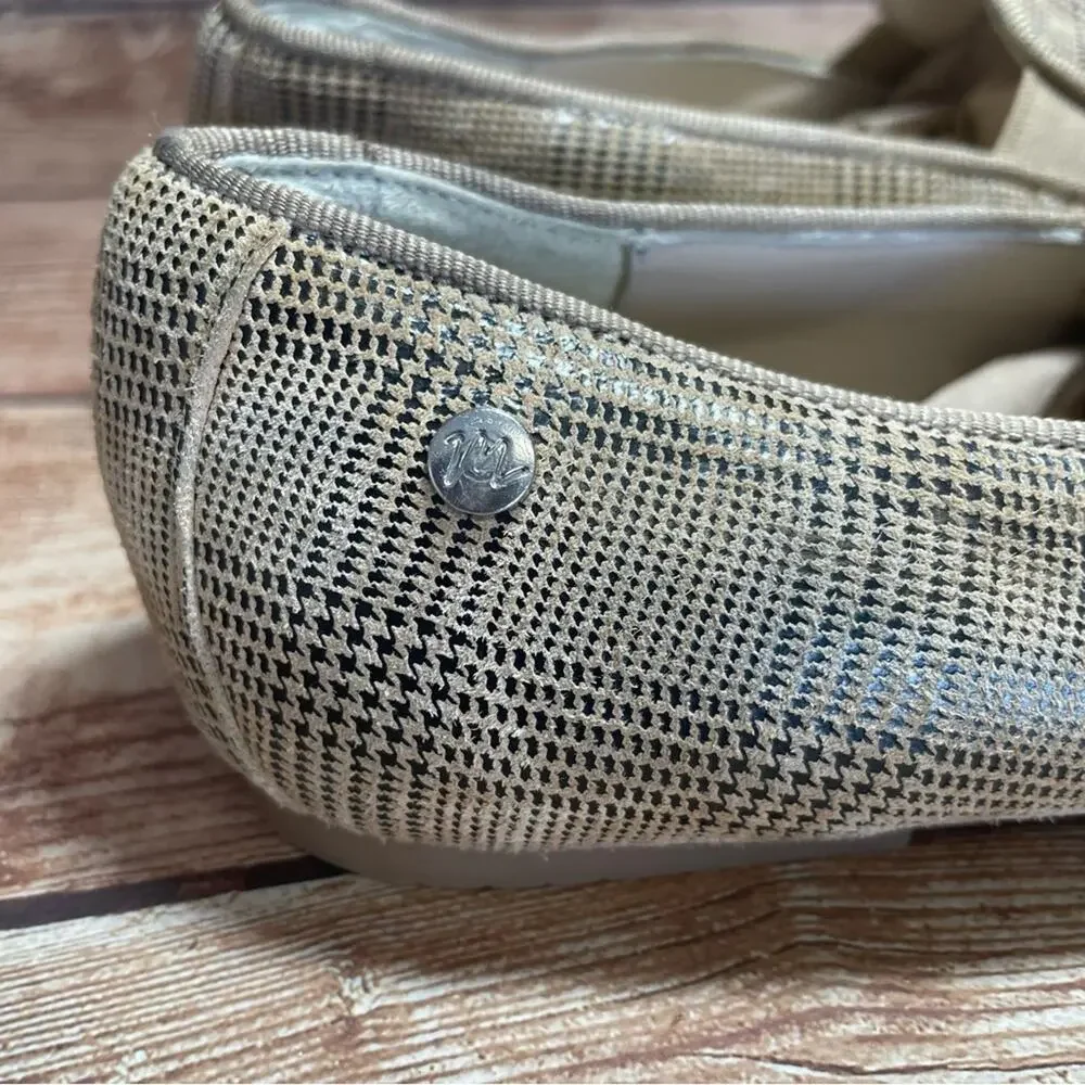 Manuela De Juan Honey Scottish Houndstooth Print Smoking Shoe size 34 usa 1.5