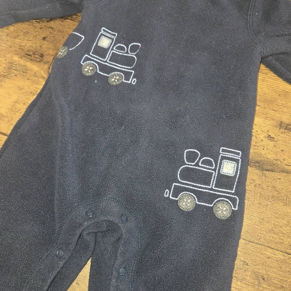 Vintage Gymboree '02 Y2K Fleece Embroidered Train Jumpsuit‎ 3-6 Months
