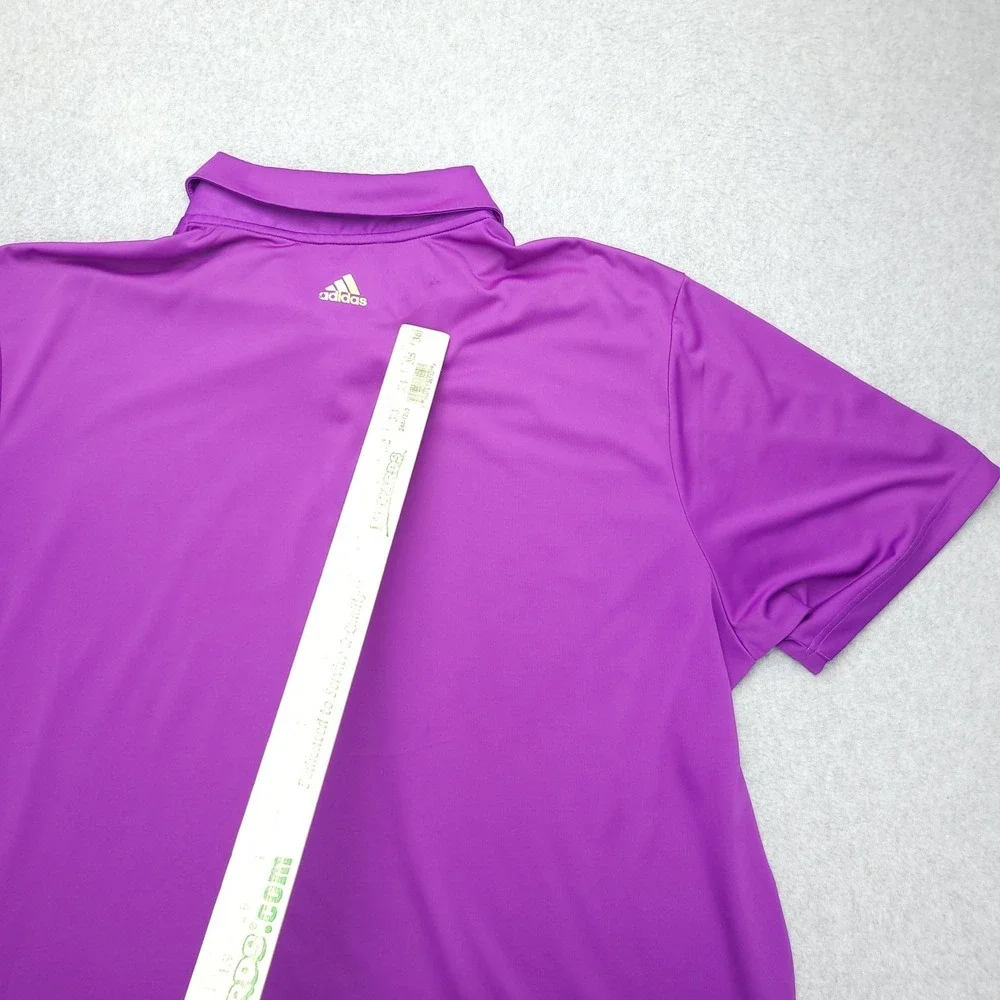 Adidas‎ Adizero Polo Shirt Mens 2XL Purple Stripe Golf Performance Stretch Top