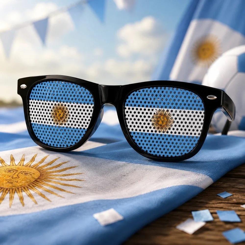 Argentina Flag Sunglasses Unisex One‎ Size Multicolor New Perforated Fan Gear