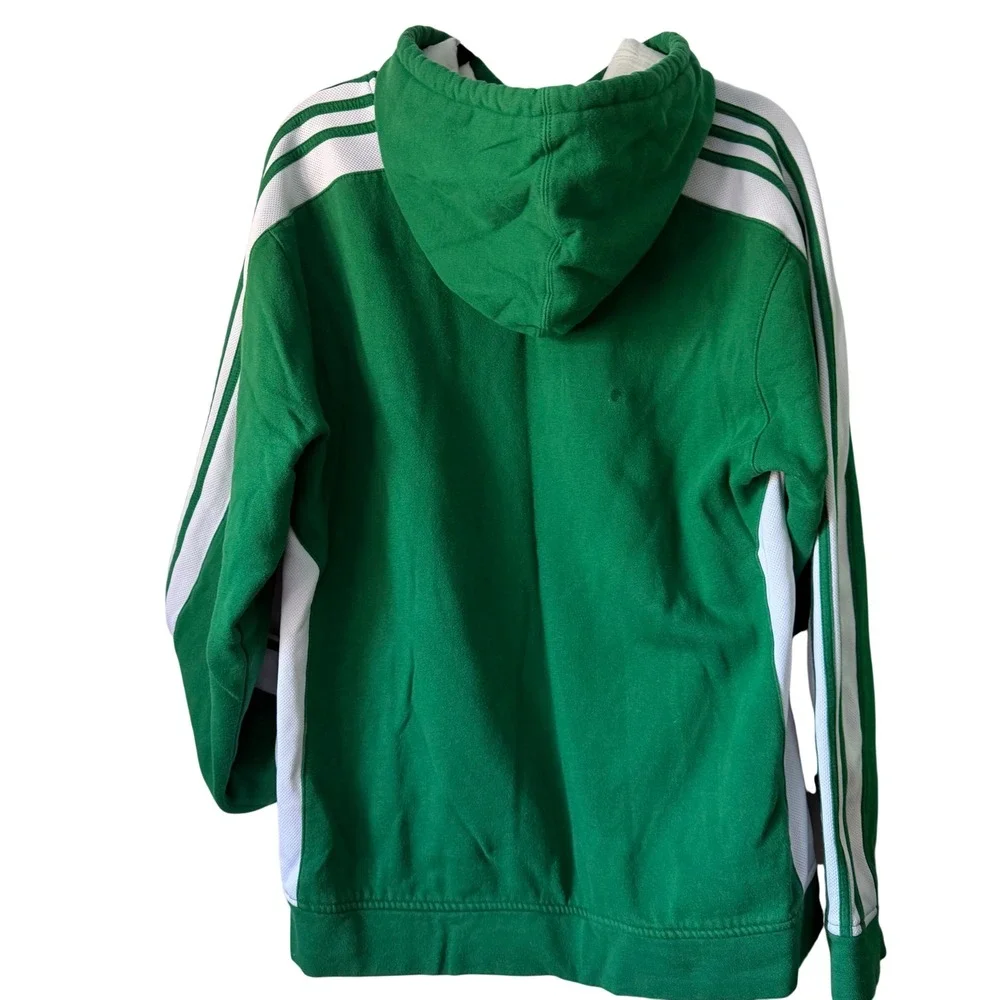 Adidas Boston Celtics‎ NBA Hoodie Green White Striped Pullover Sweatshirt Mens M