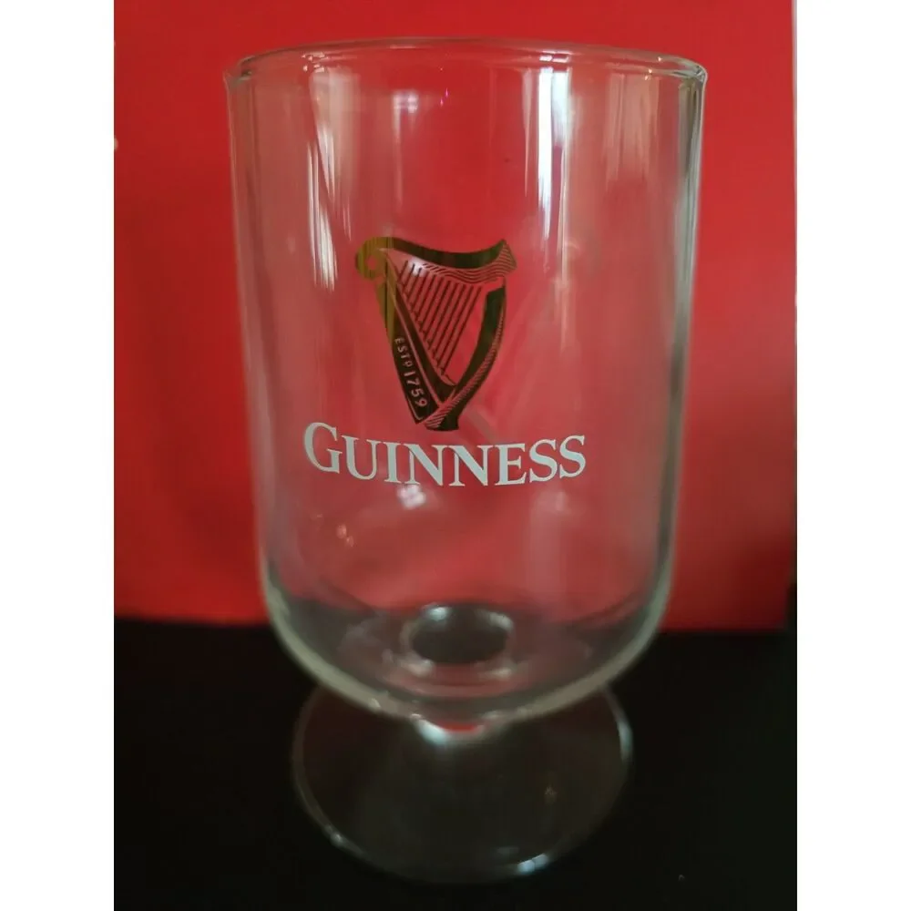 Authentic Guinness STEM Pint GlassEmbossed HARP 14.2oz  SET Of 2.