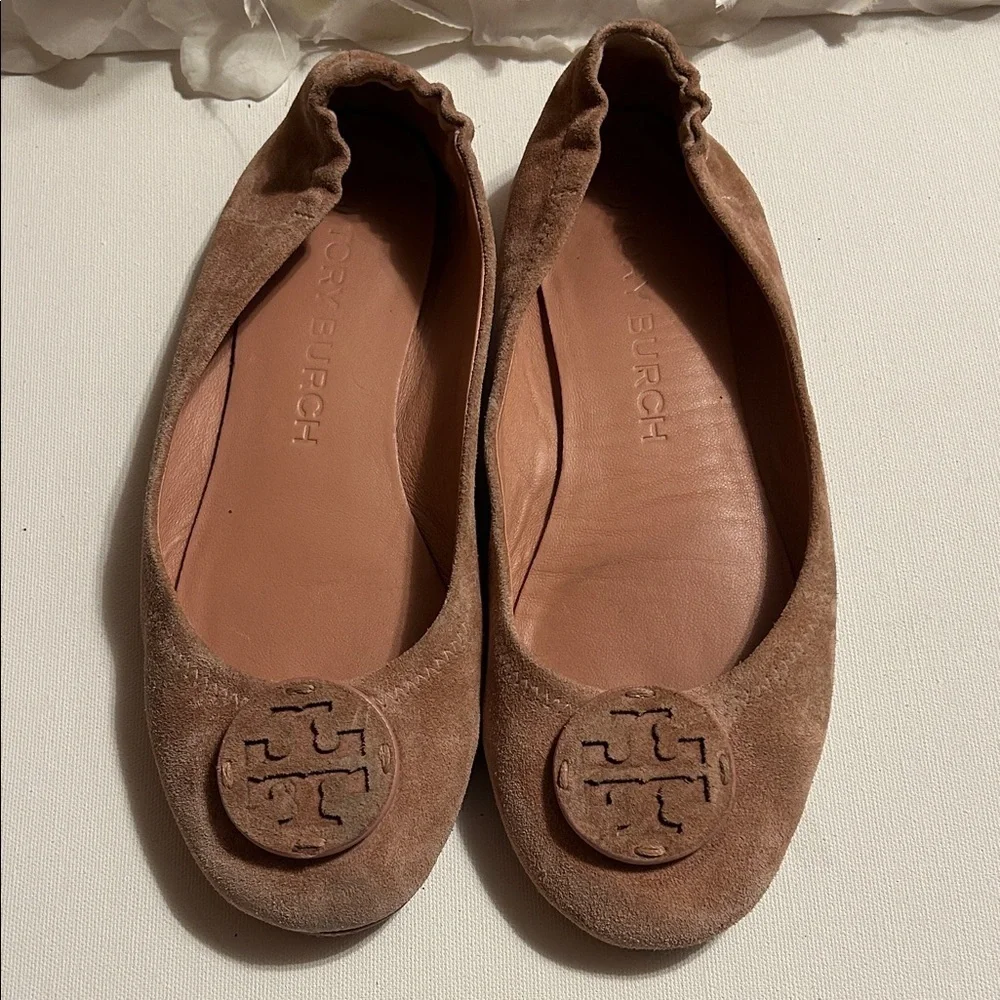 Tory Burch Women's Brown Suede Flats