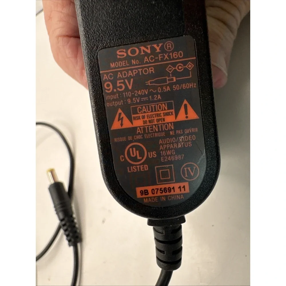 Genuine Sony AC-FX160 OEM 9.5V 1.2A Power Cord Cable for Portable DVD Player