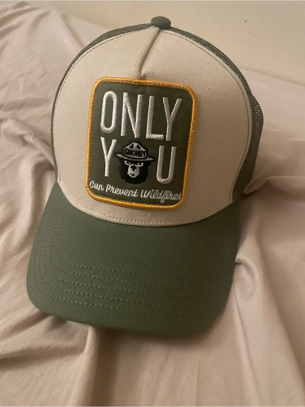 ONLY YOU Green and Cream Trucker Cap