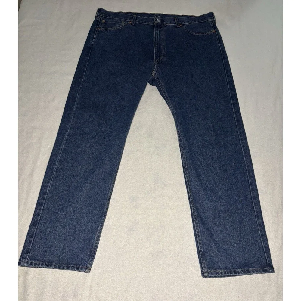 Levi's 505 Regular Fit Jeans Mens 42x32 Blue‎ Excellent Straight Leg Denim