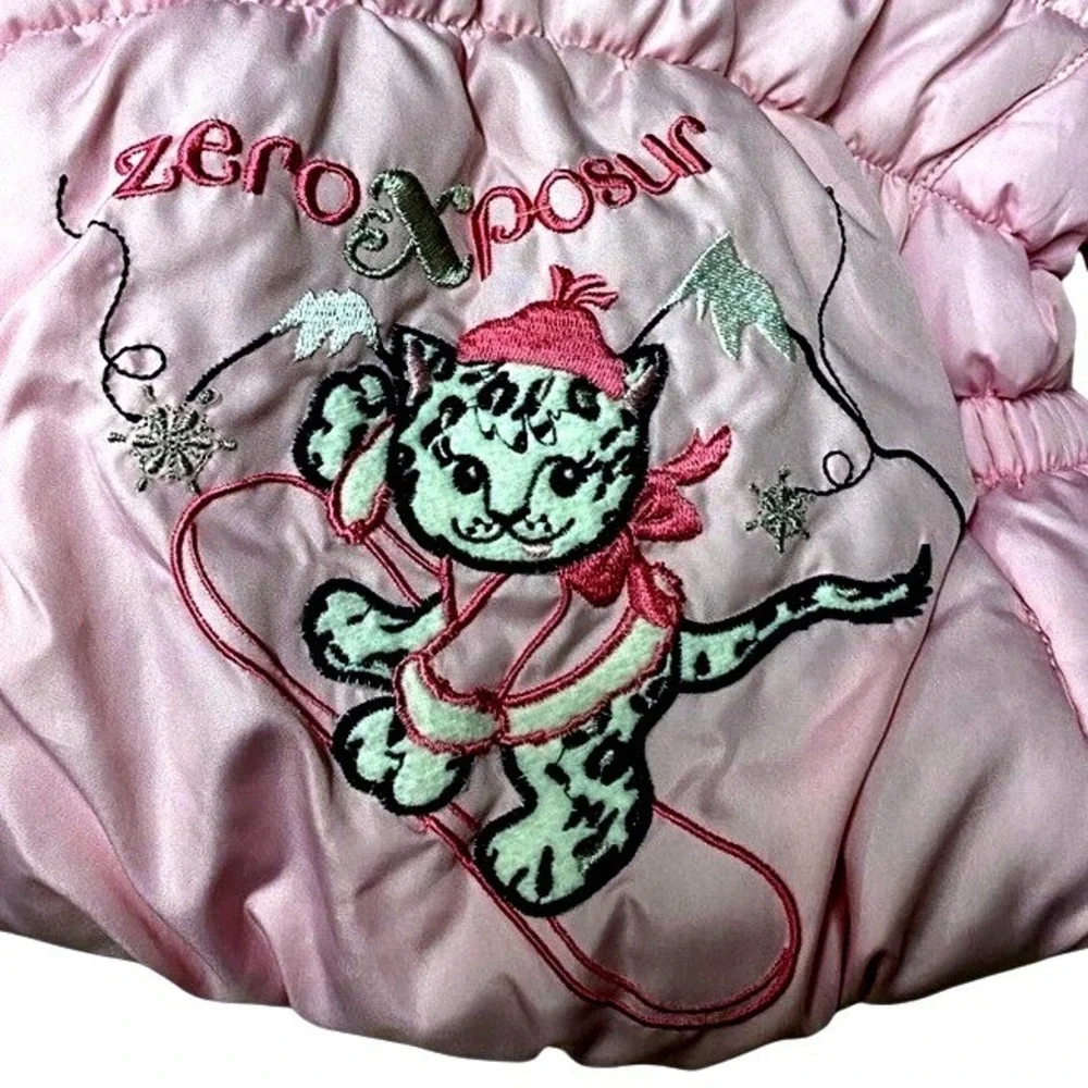 ZeroXposure Baby Girls Pink Puffer Jacket Snowsuit Hooded Leopard Lined‎ 12M
