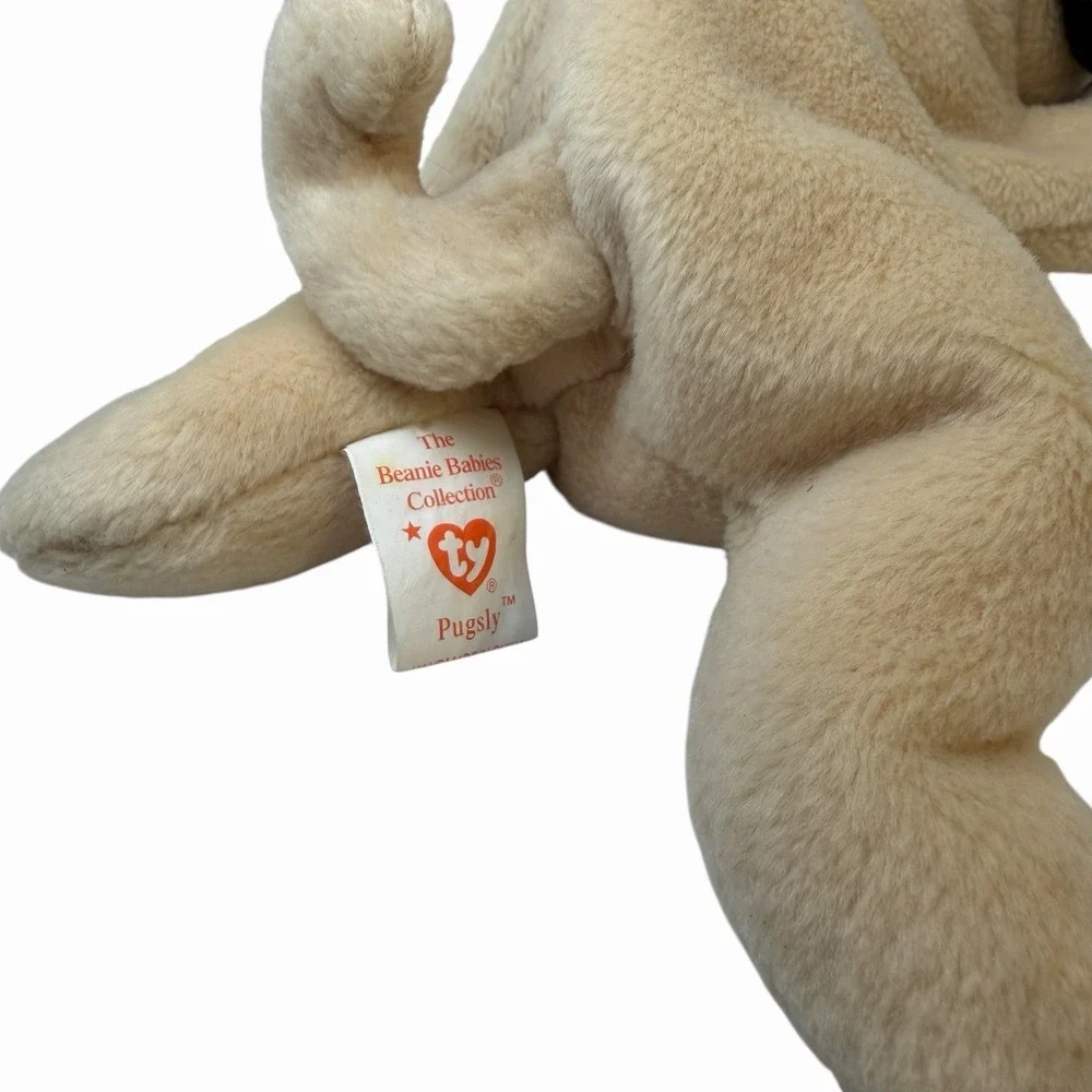Vintage Ty Beanie Babies Pugsly The Pug Dog 1996 Plush Toy‎ Beanie Baby