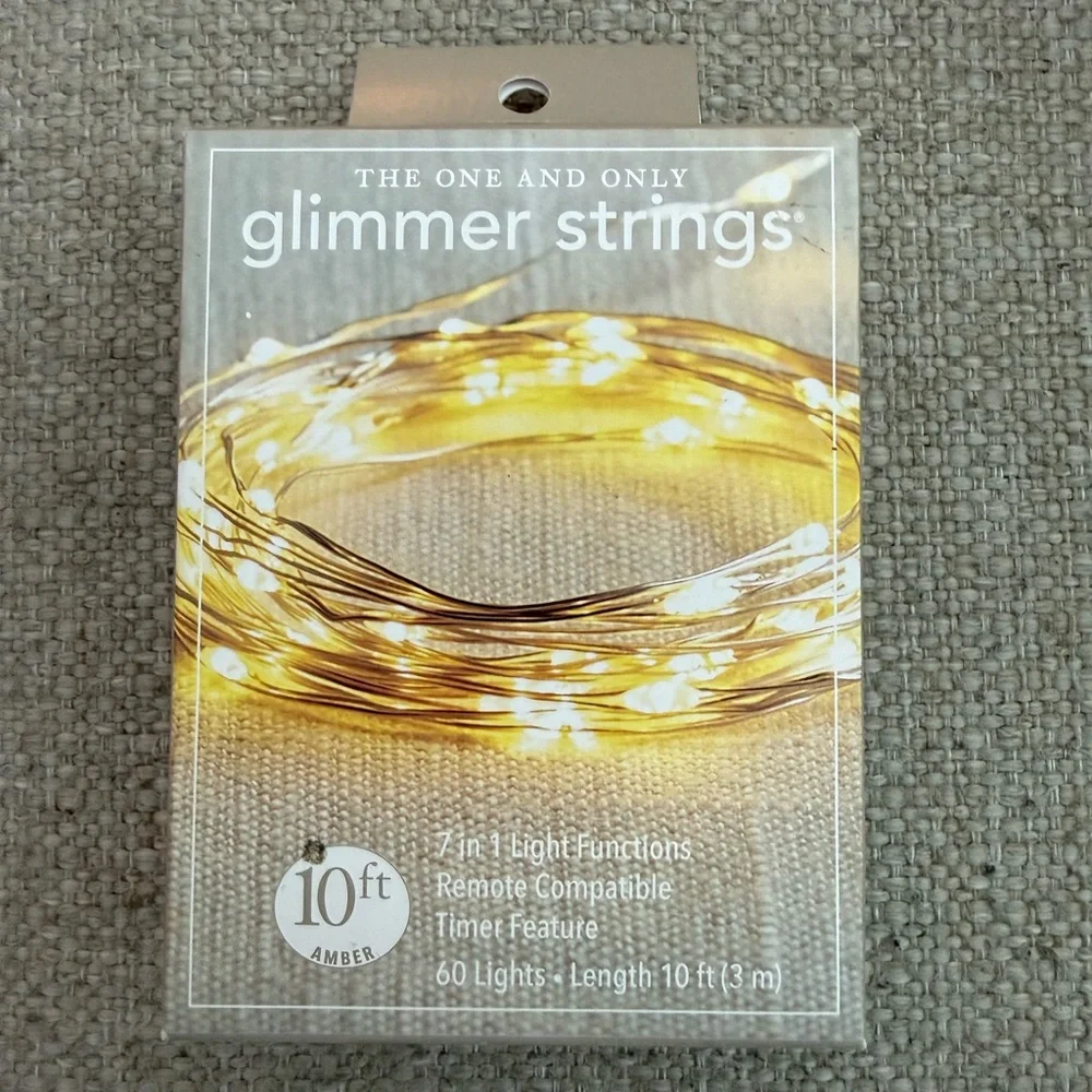 NIB Pier 1 Exclusive Glimmer Lights 10 ft Timer Auto Shut Off.