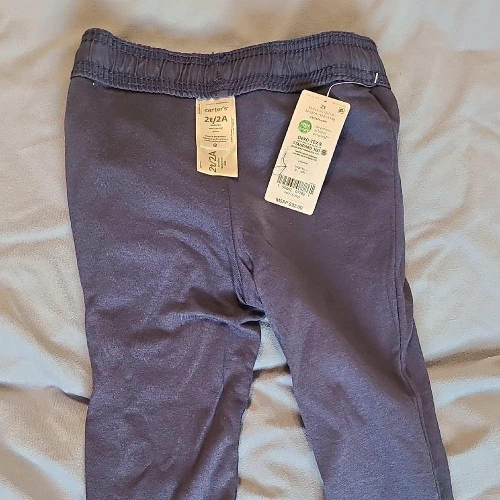 Carters Joggers Comfy Cozy Sweatpants Size 2T/2A NWT Navy Blue