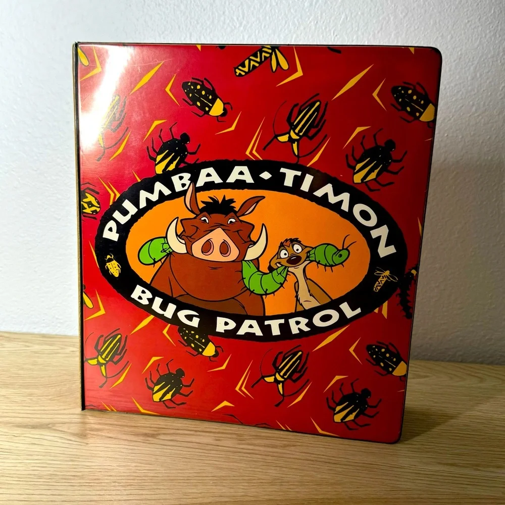 Disney The Lion King Impact Inc. Timon and‎ Pumba Bug Patrol 3 Ring Binder 90’s