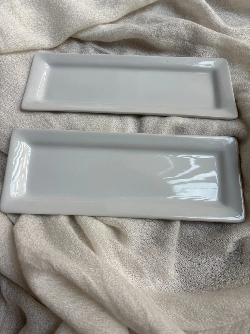 Sur La Table White Everyday Porcelain Serving Trays - Set of 2