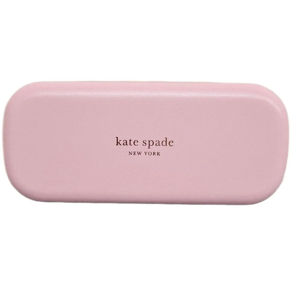 Kate Spade Pink Green Hard Clamshell Eyeglass Case So Happy To See You