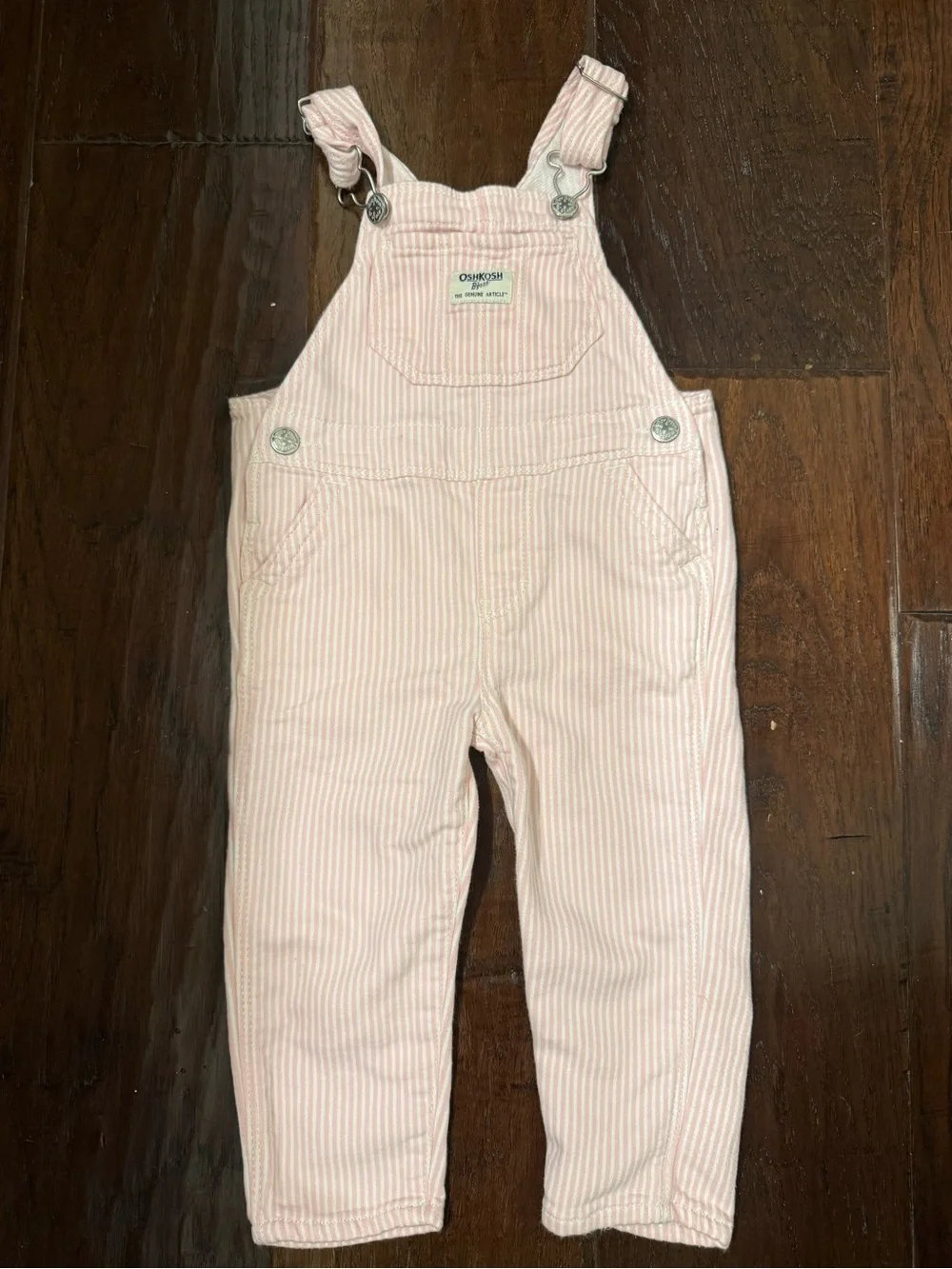 OshKosh B'gosh Pink & White Stripe Kids Overalls