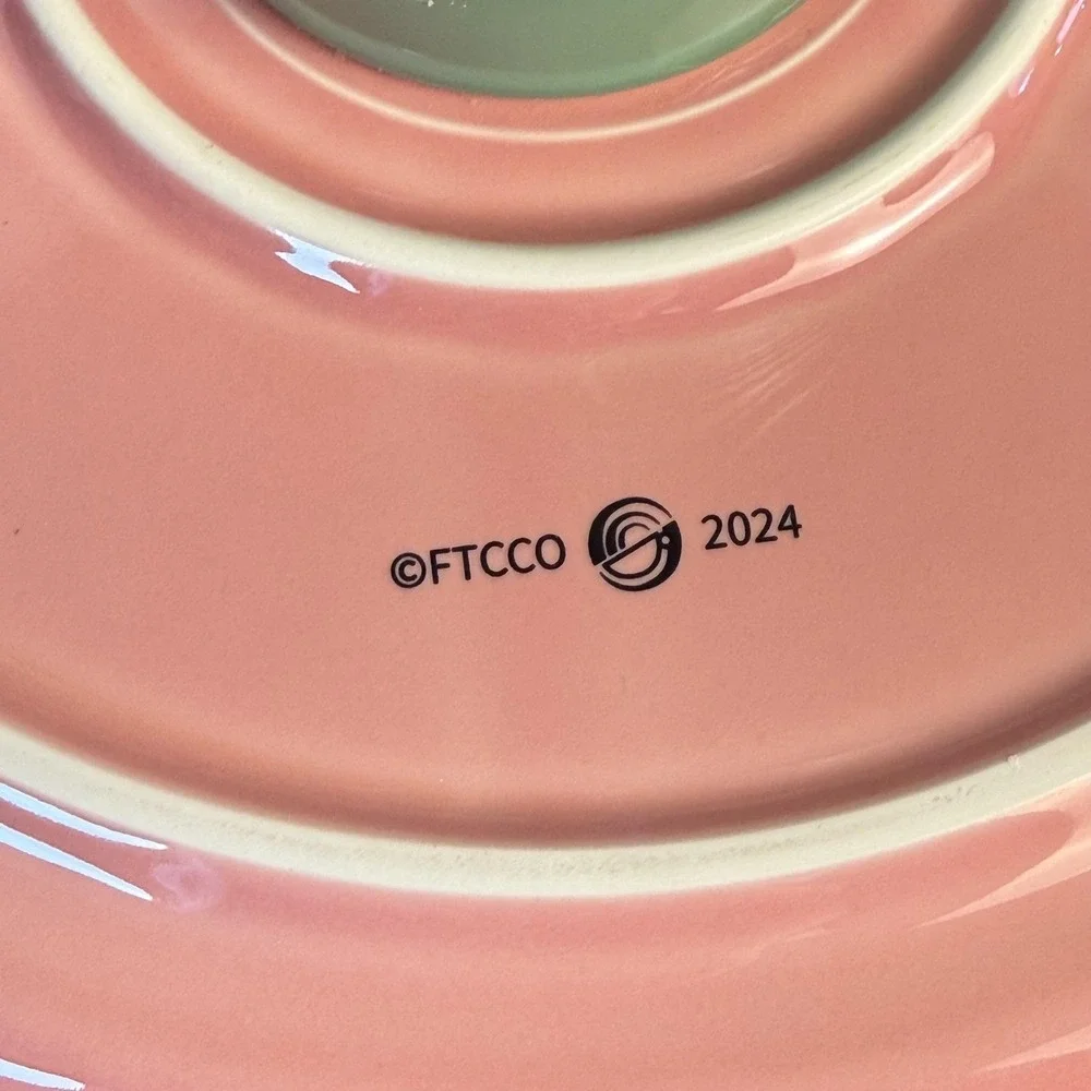 Fiesta Watermelon Pink & Green Ceramic Cake‎ Stand Pedestal Plate USA 2024