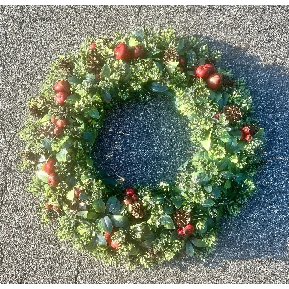 Vintage Plastic Fall/Christmas Door Wreath‎ Large 26