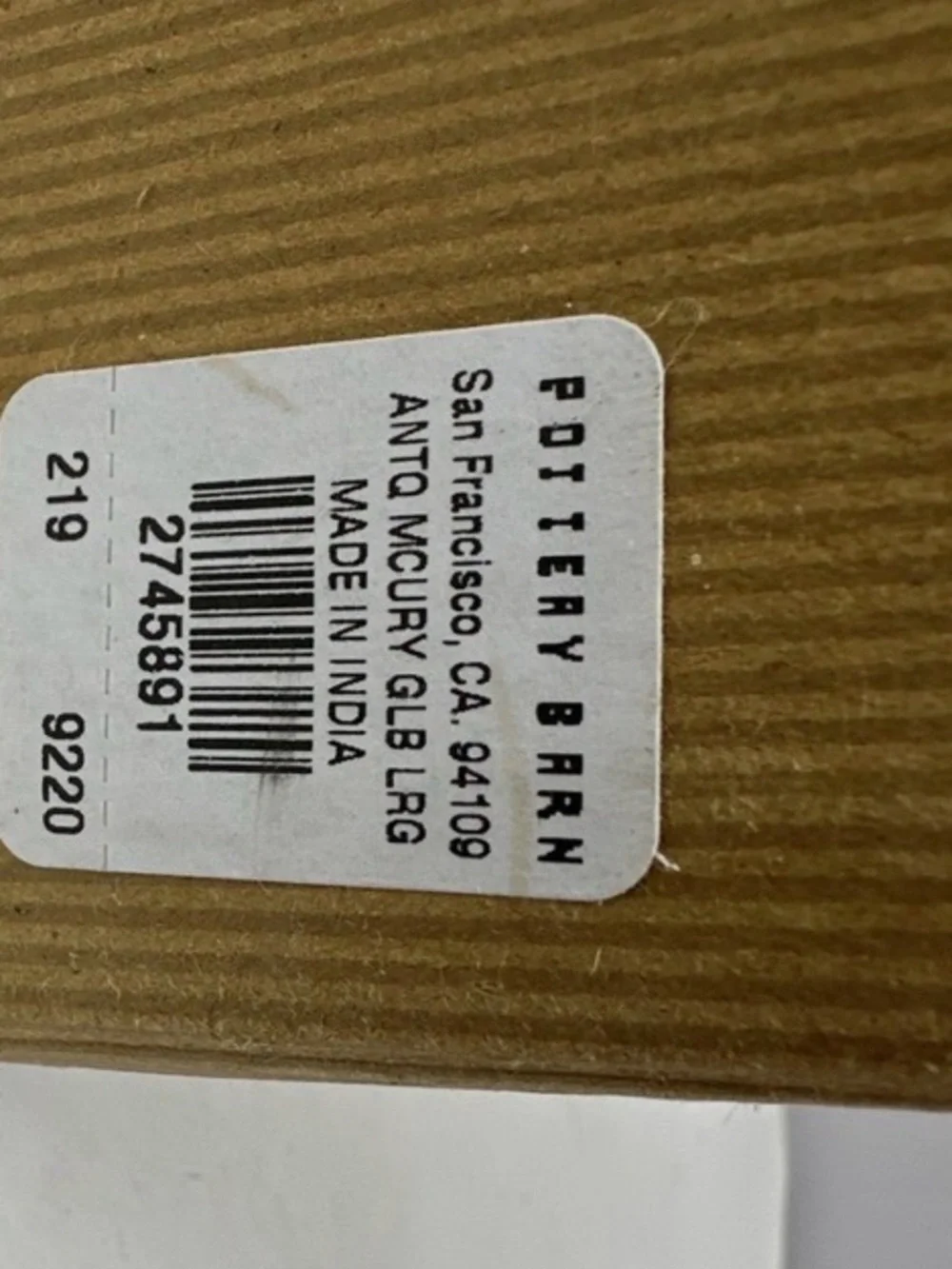 Pottery Barn reflective mercury