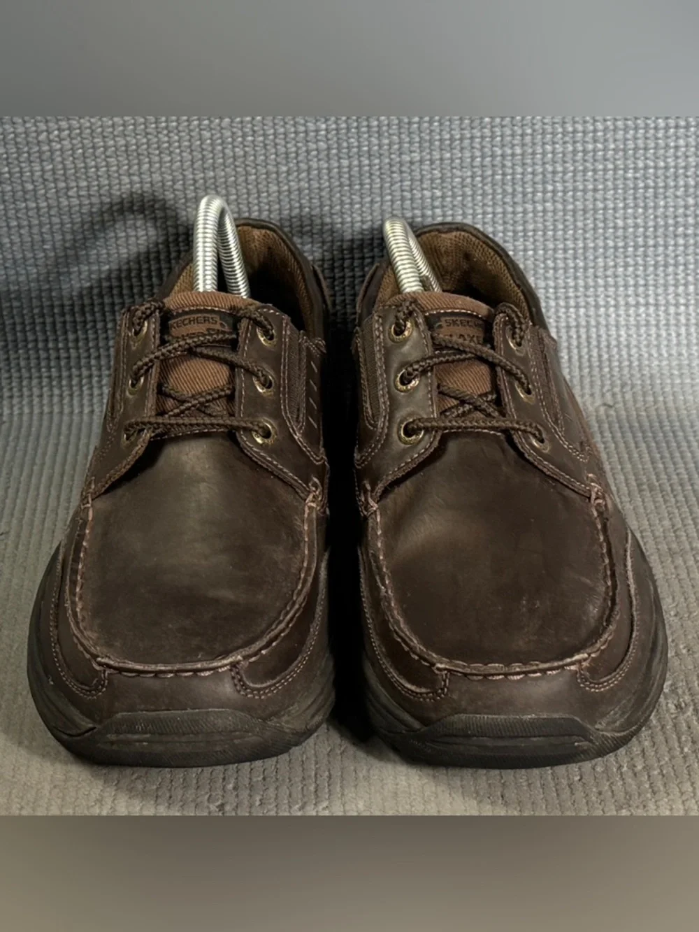 SKECHERS Men's Relaxed‎ Fit Moc Toe Boat Shoes Brown Size 9