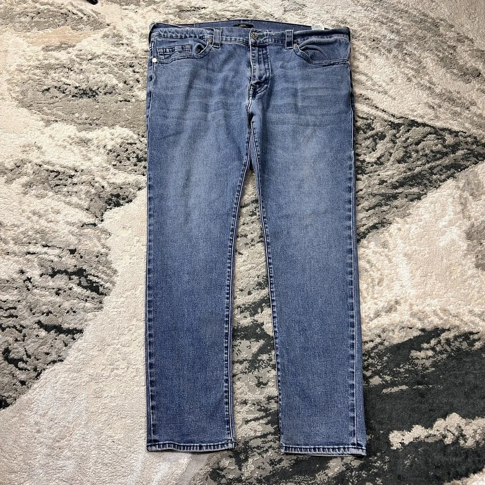 True Religion Rocco‎ Relaxed Skinny Jeans Mens 40 Blue Y2K Mid Rise Weekends