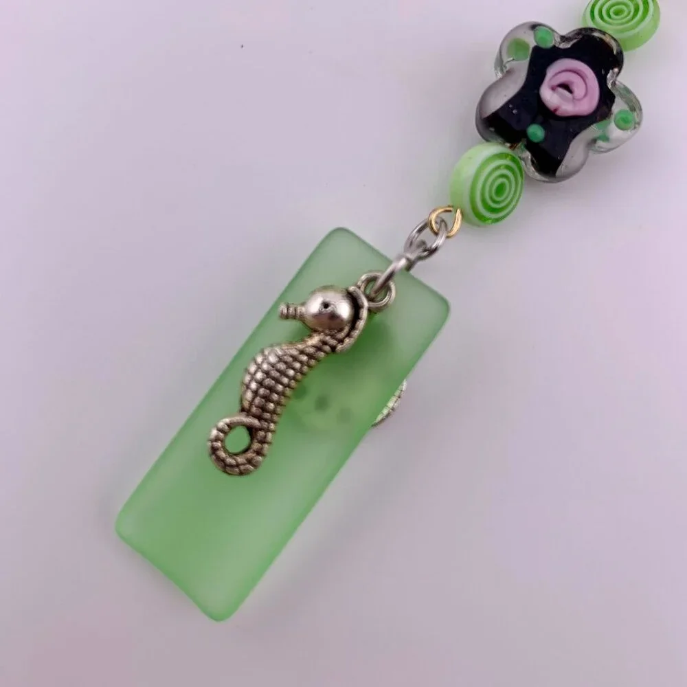 Fish & Flowers Pink Black Lime Green Ocean Life Beach Car Charm Suncatcher CC127
