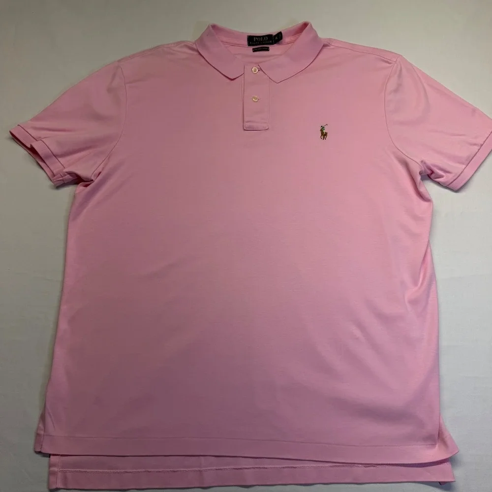 Polo Ralph Lauren Pima Soft Touch Polo Shirt Pink XL Cotton Classic Fit Logo