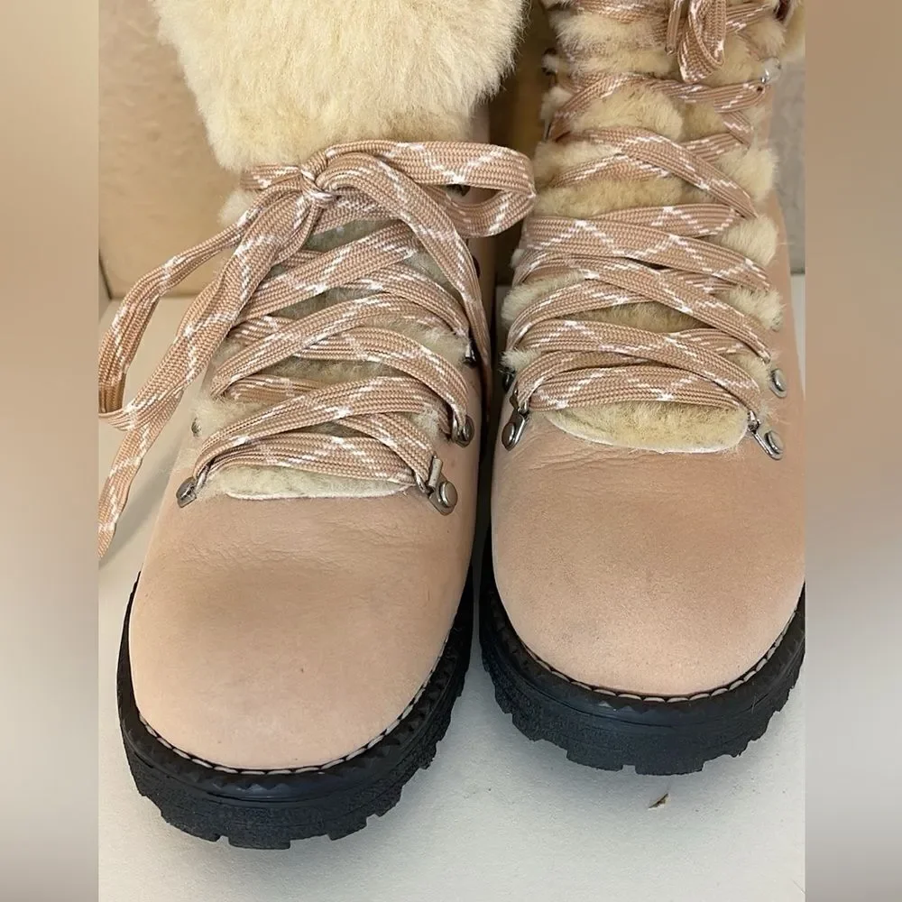 J. Crew Nordic Boots with faux shearling in bronzed Clay 10 New