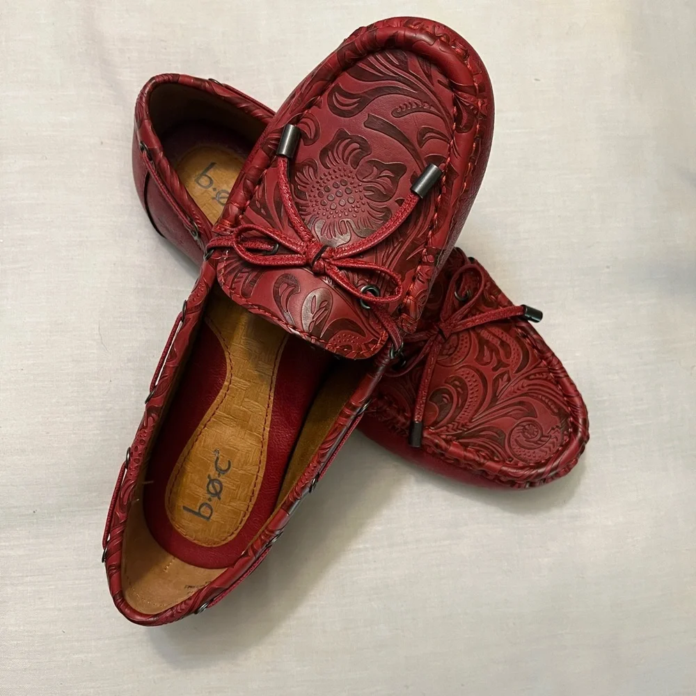 B.O.C. Red leather Moccasins
