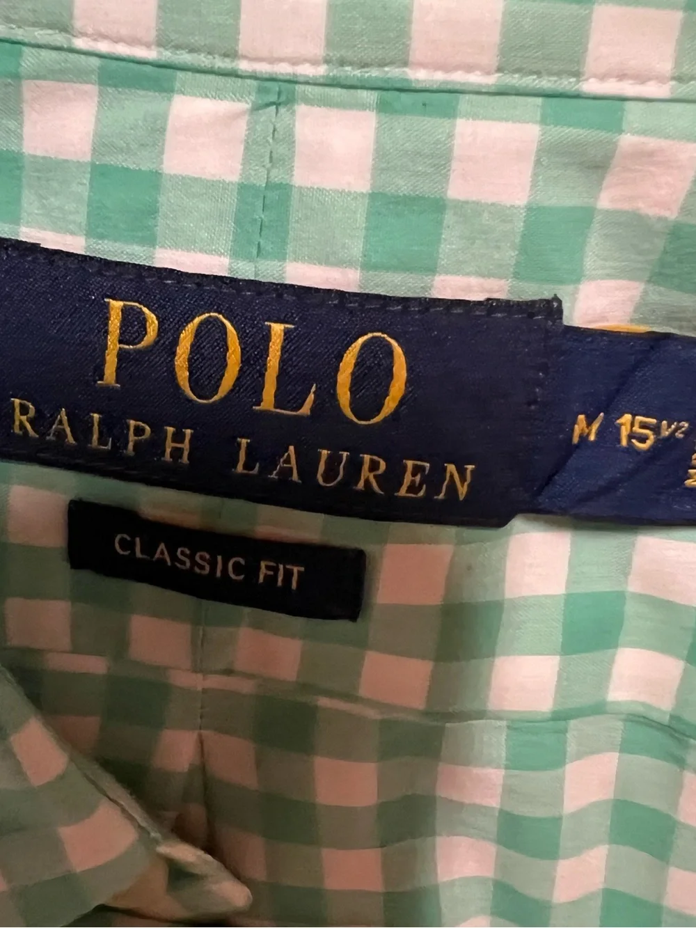Polo by Ralph Lauren Mint Gingham Long-Sleeve Button-Down Shirt