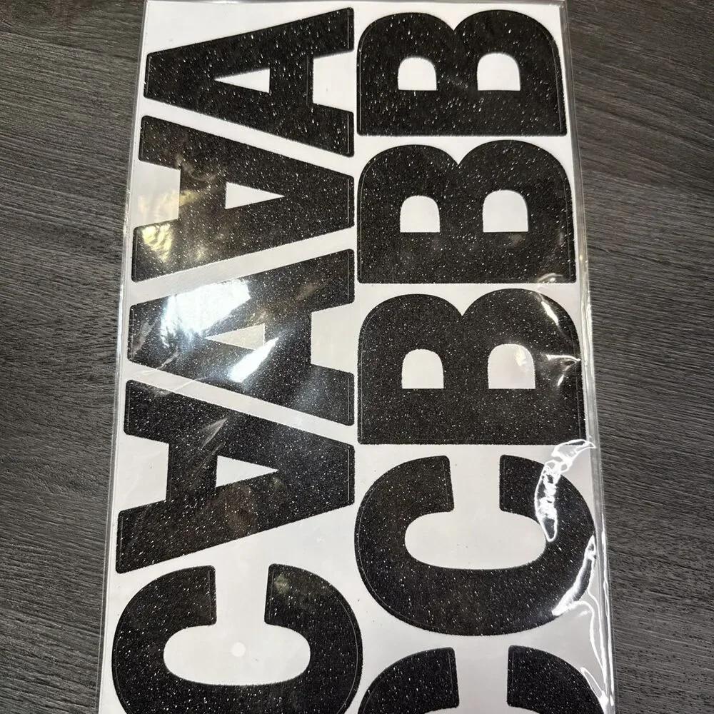 3 Inch Letter Sparkling, Self-Adhesive Large Capital Alphabet 21 Black
