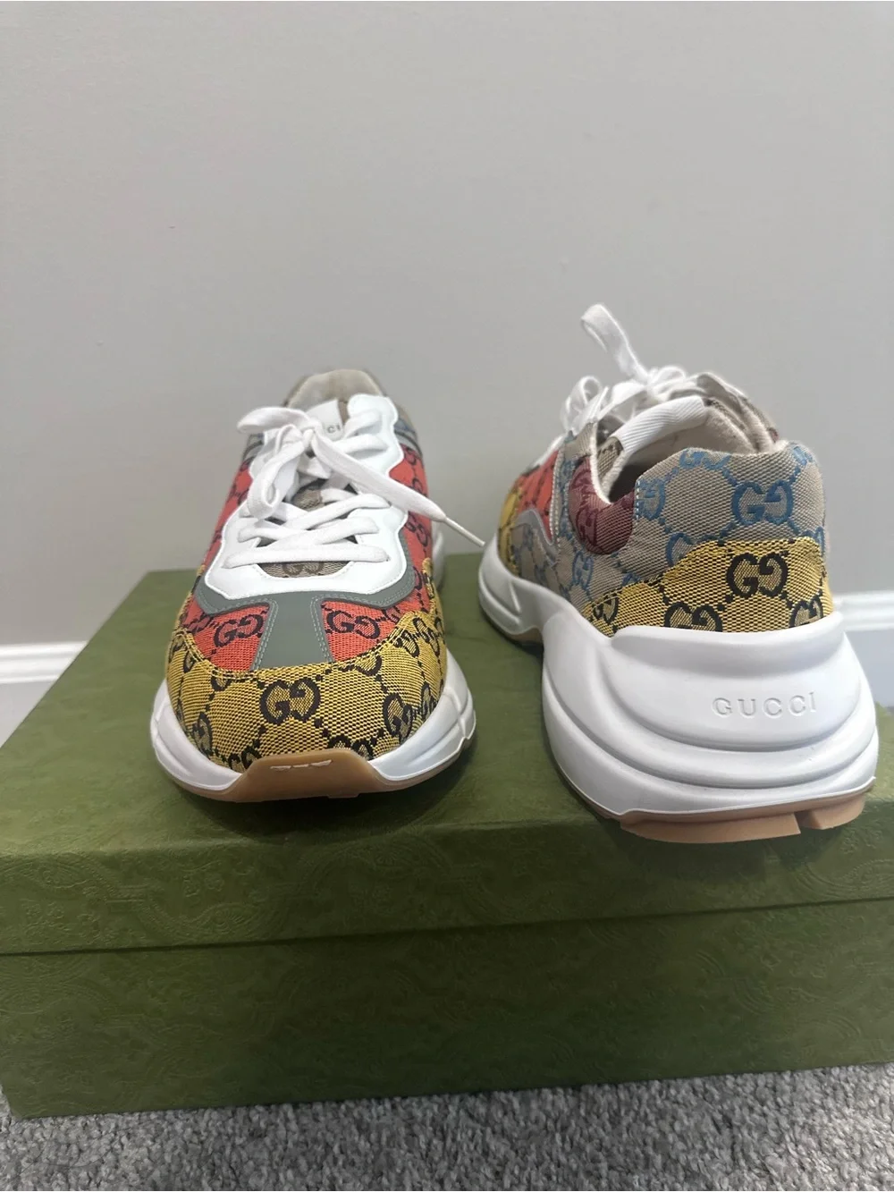 Gucci Kids Multicolor GG Canvas Sneakers in Yellow, Red, Blue & Beige