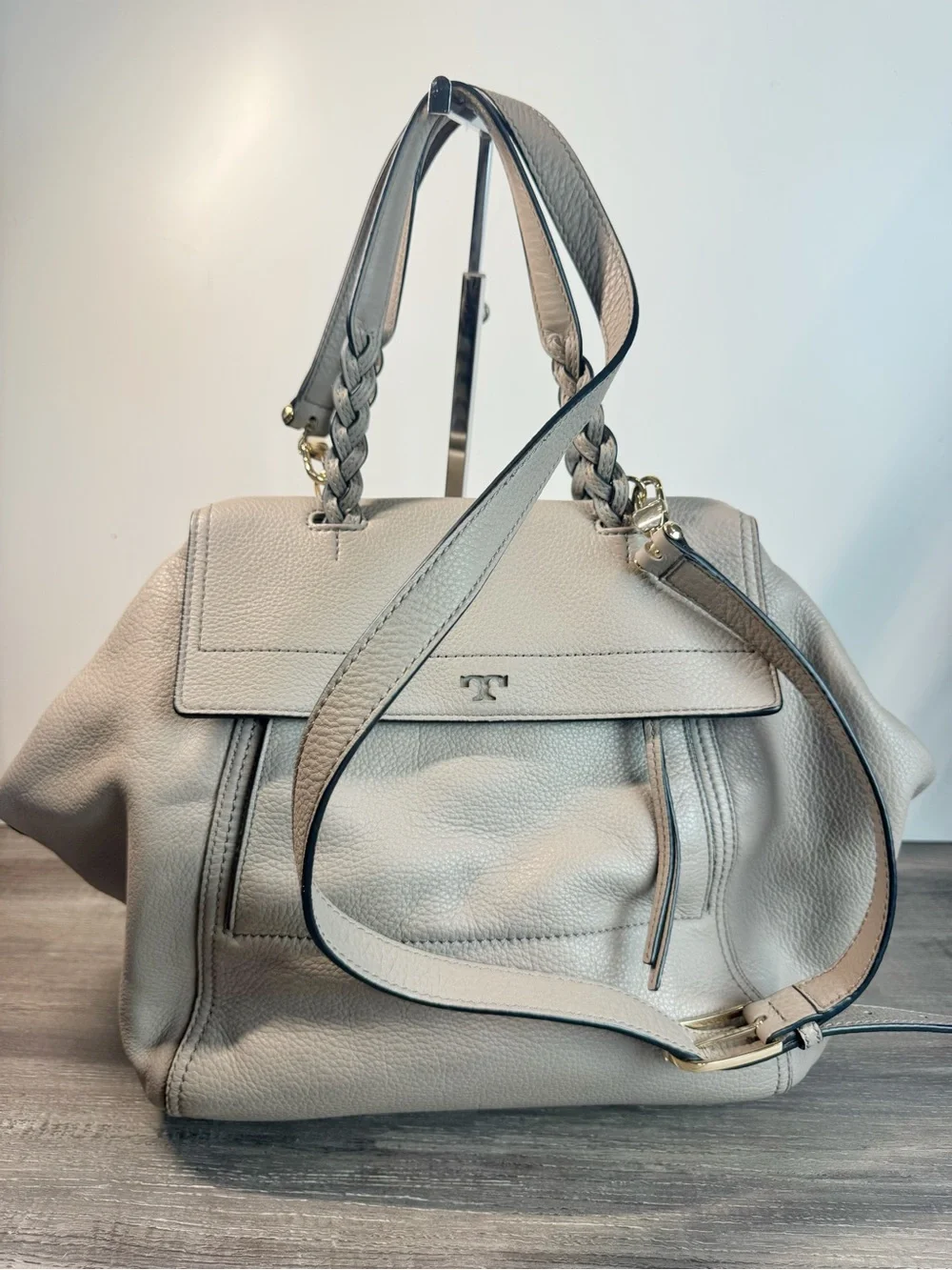 Tory Burch taupe shoulder removable