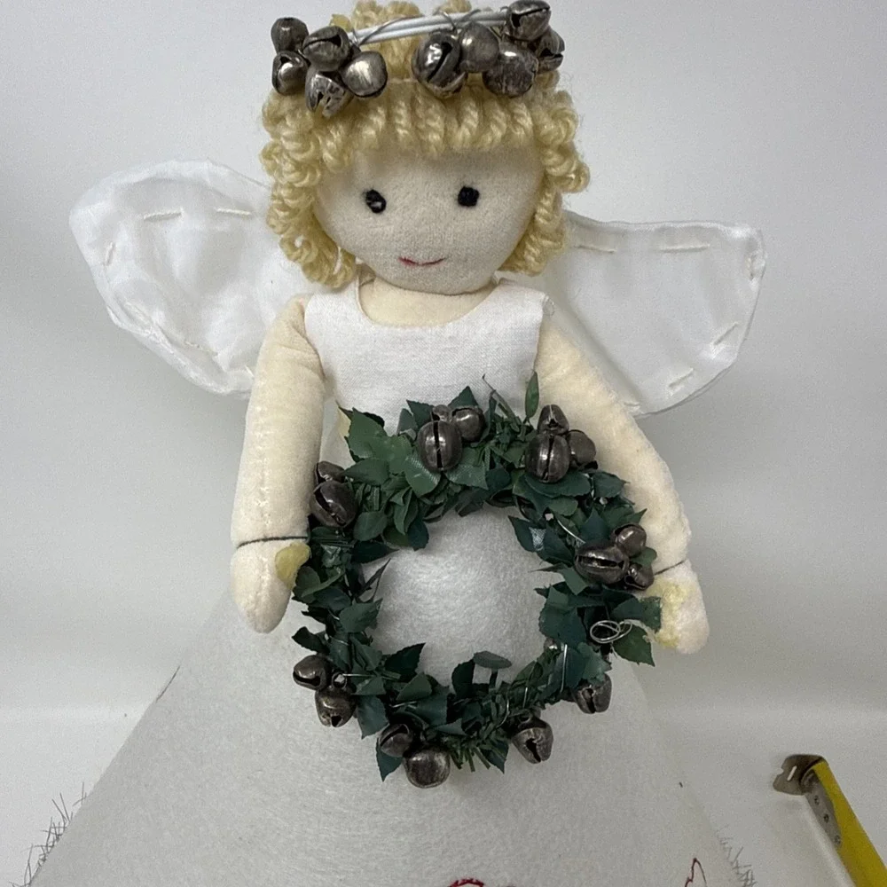 Pottery Barn Kids Holiday Angel Tree Topper With Bells, Hearts, Wreath Christmas