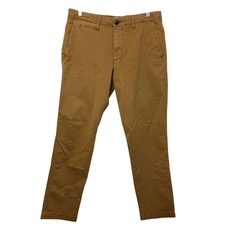 GAP‎ For Good Mens Slim Fit Chino Pants Brown Tobacco Stretch 34x32 Cotton Twill