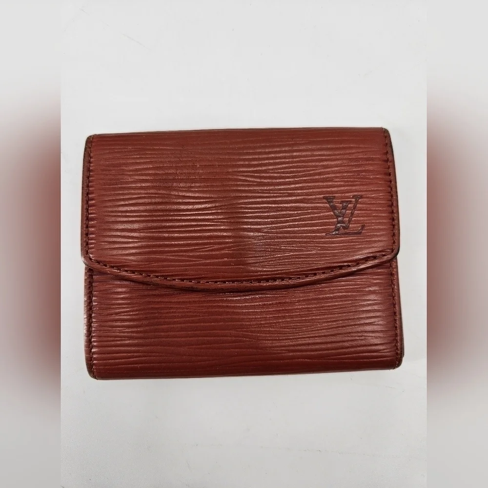 Louis Vuitton Brown Leather Epi Card Holder Wallet