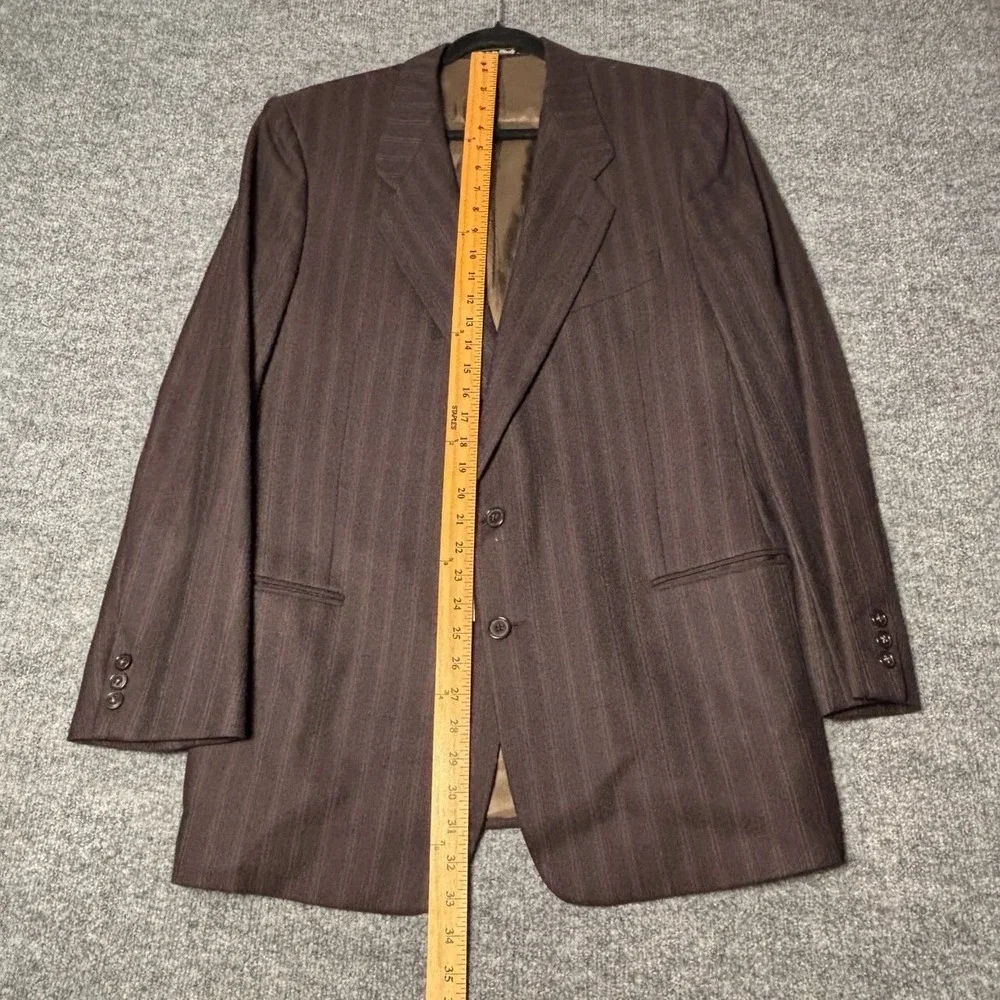 Emanuel Ungaro Uomo Brown Pinstripe Virgin‎ Wool Blazer Saks Fifth Avenue 42L IT