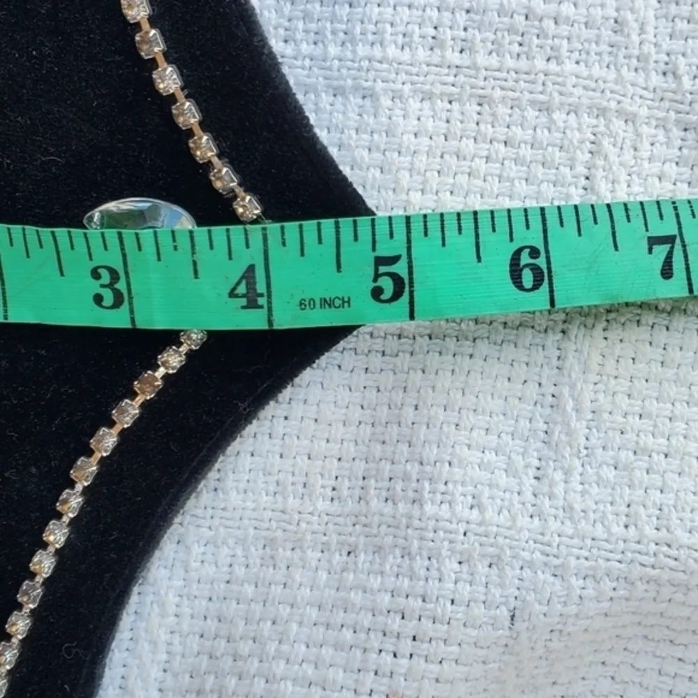 Vintage BlackVelvet Wide 80s bling belt‎ L