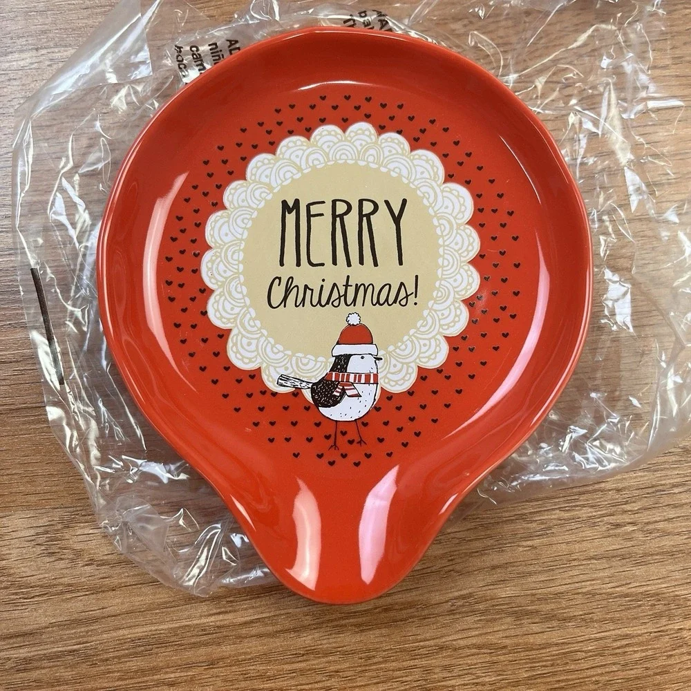 Snow Pals by Amylee Weeks Christmas Spoonrest with Bird 5