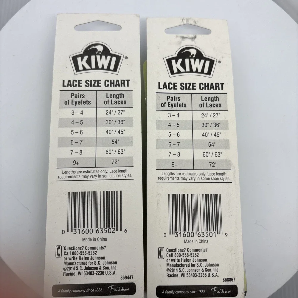2 Kiwi Style No Tie Shoe Laces‎ White & Black Two Pairs #5026 & 5019 Easy New