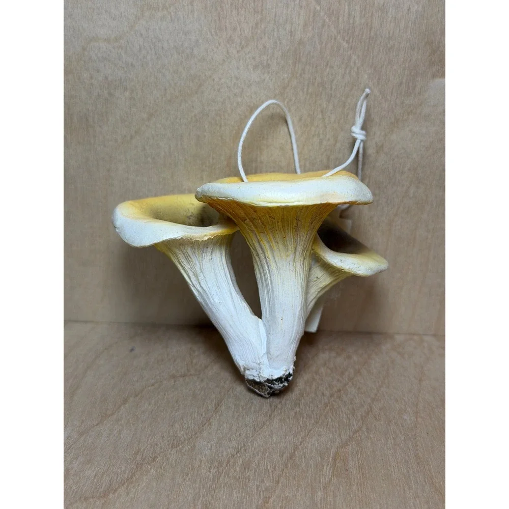 Creative Co-op Yellow Resin Mushroom Cluster Christmas Ornament Nature Decor
