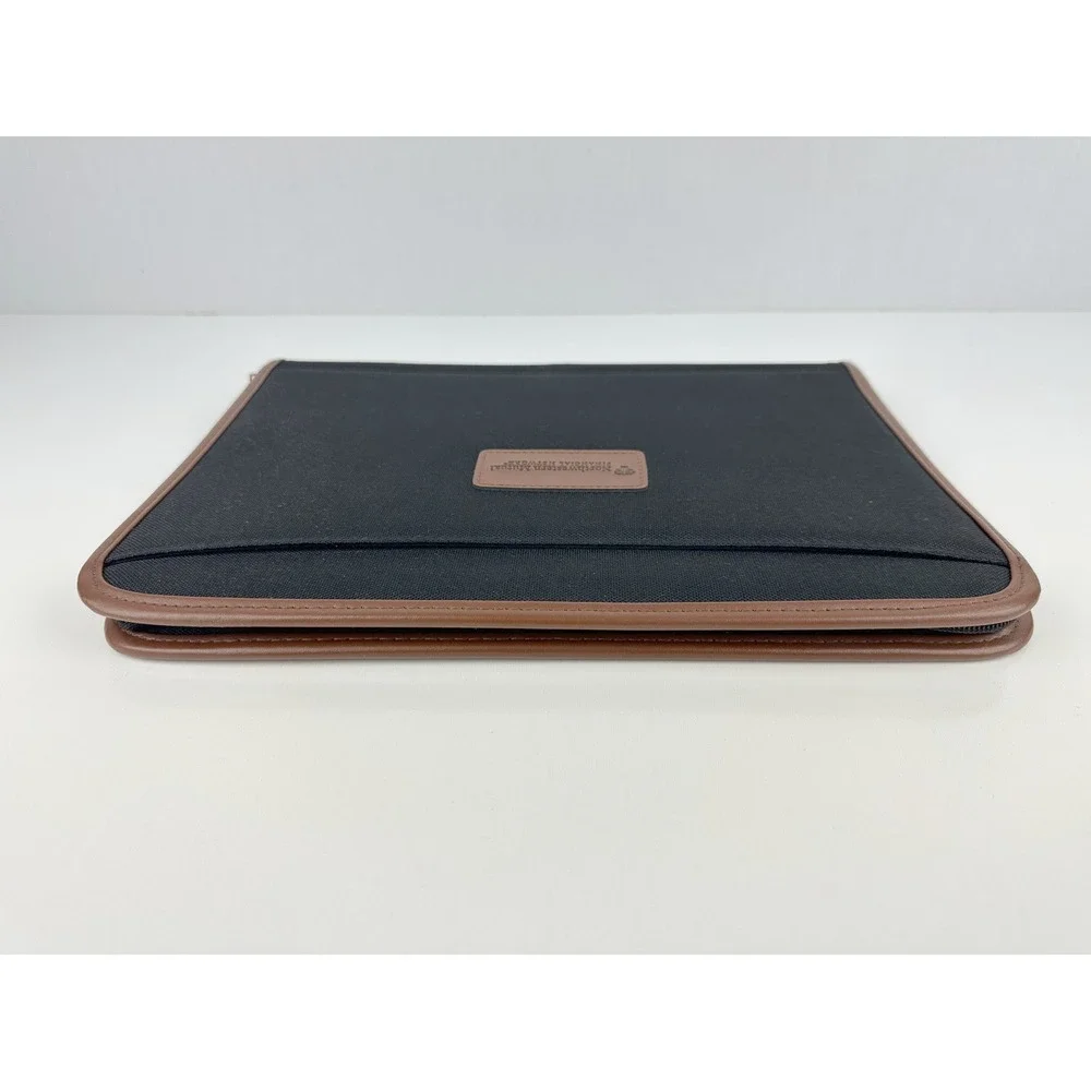 Leeds Northwestern Mutual Black Canvas Zip Around Portfolio Padfolio Organizer