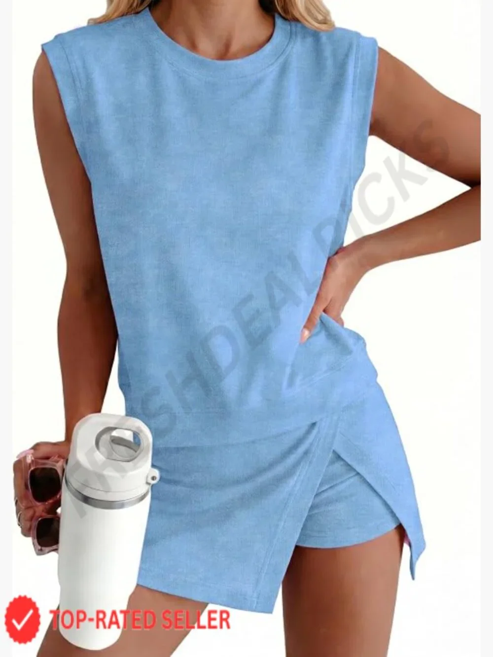 2 Piece Skirt Set Summer Tank Top Skorts Matching Lounge Outfits