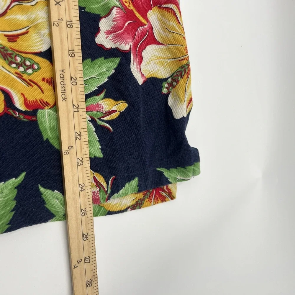 Polo Ralph Lauren Vintage Hibiscus Polo Shirt Mens S Floral Hawaiin Classic Fit