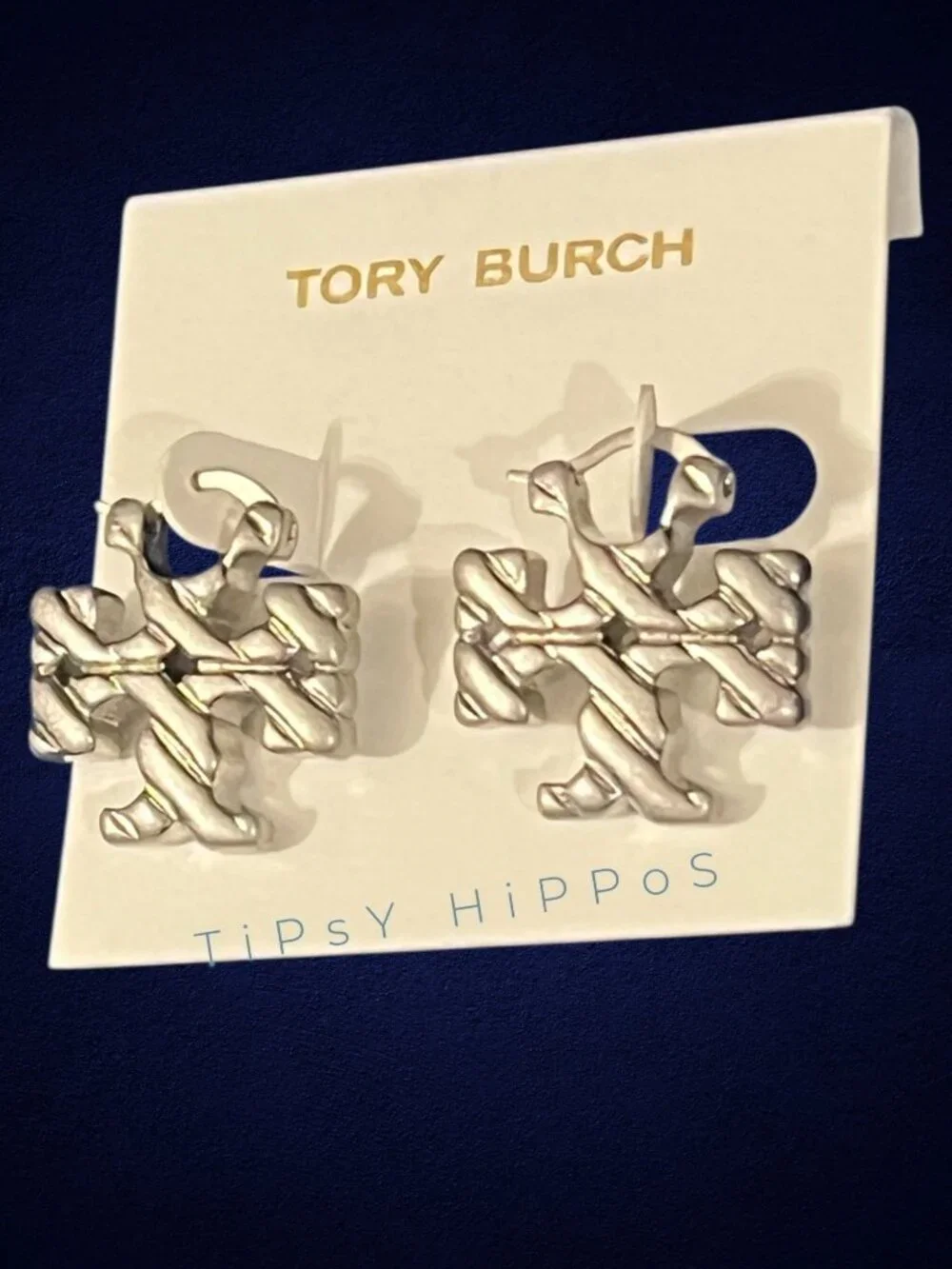 Stunning!!! TORY BURCH Icon Hidden Hoop Earrings