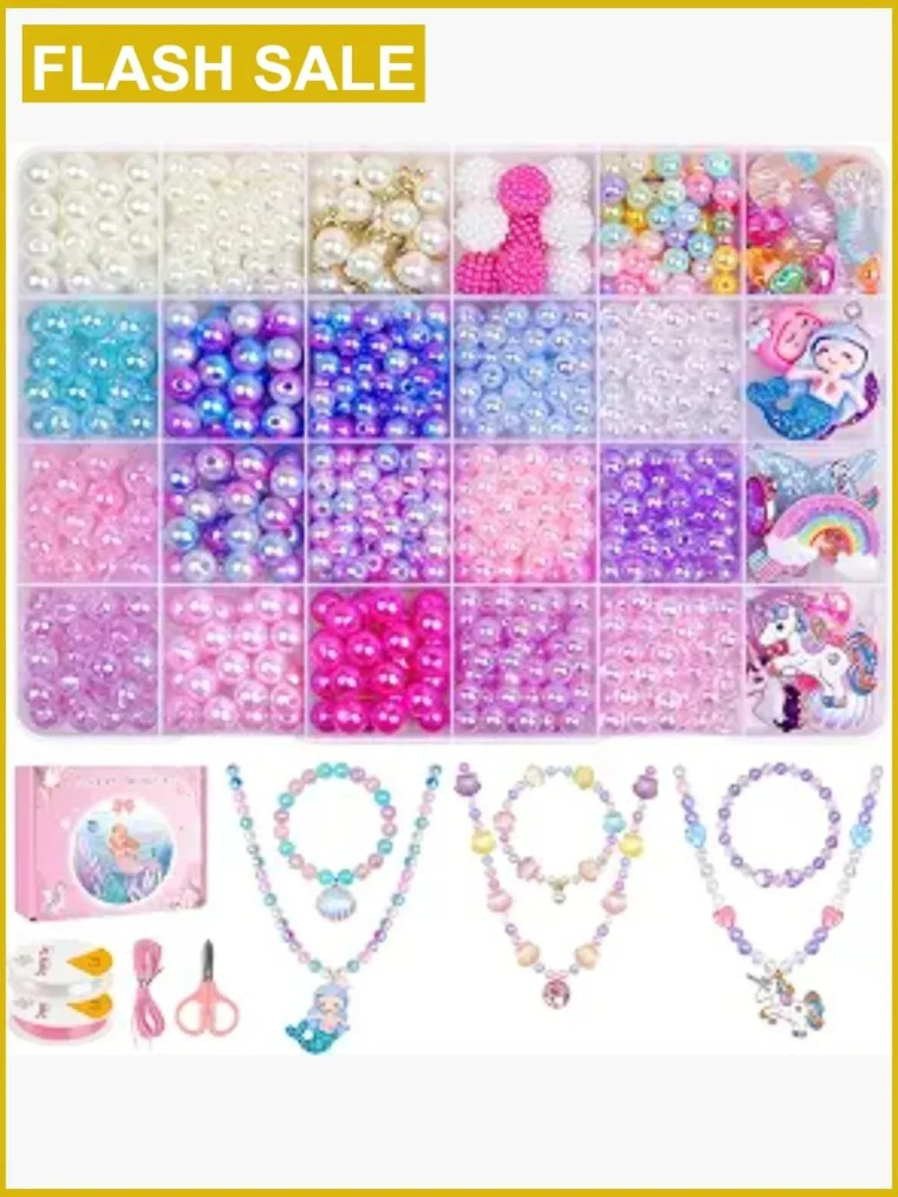 900 PCS Mermaid Bead Bracelet Making Kit for Girls