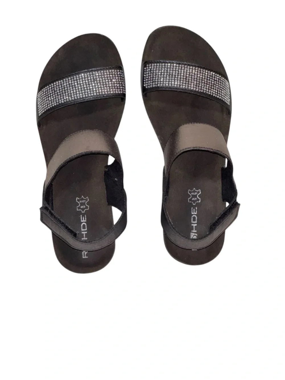 Rohde Black Crystal-Strap Comfort Sandals Women’s Size EU 38 / US 7