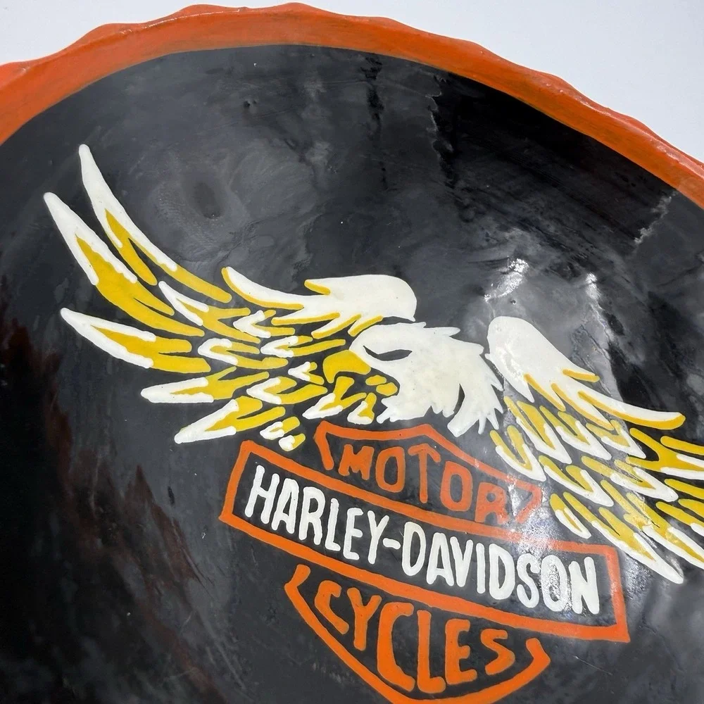 Vintage Harley-Davidson Bowl Motorcycle Decor Collectible Dish Trinket Gift